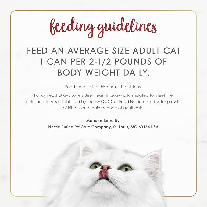 Fancy Feast Purina Gravy Lovers Beef Feast Grilled Gourmet Cat Food in Wet Cat Food Gravy - 3 oz. Cans (Pack of 48)