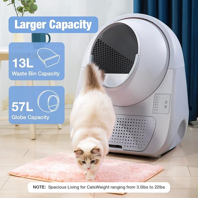 CATLINK Auto Cat Litter Box Self Cleaning(Young Version) | Advanced Odor & Leak Control, Automatic Litter Box for Large & Multi-Cat Homes, Cats from 3.5 pounds to 22 pounds