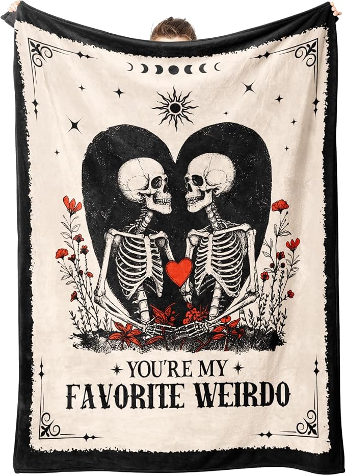 Gifts for Him Her, Anniversary Blanket for Women Men 80"X60" | Birthday Gifts for Boyfriend Girlfriend, I Love You Gift, Engagement, Wedding, Gothic Gifts for Wife, Husband, Couple