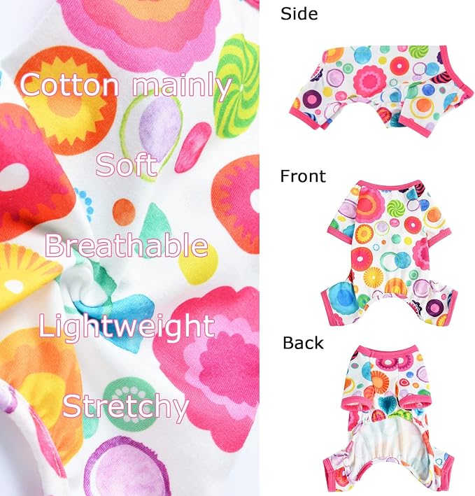 Dog Pajamas for Small Dogs Boy Girl, Dog Clothes Tiny Chihuahua Yorkie Spring Summer Shirt, Cute Puppy Outfit Pjs Jumpsuit Cat Onesie Apparel Pet Clothes