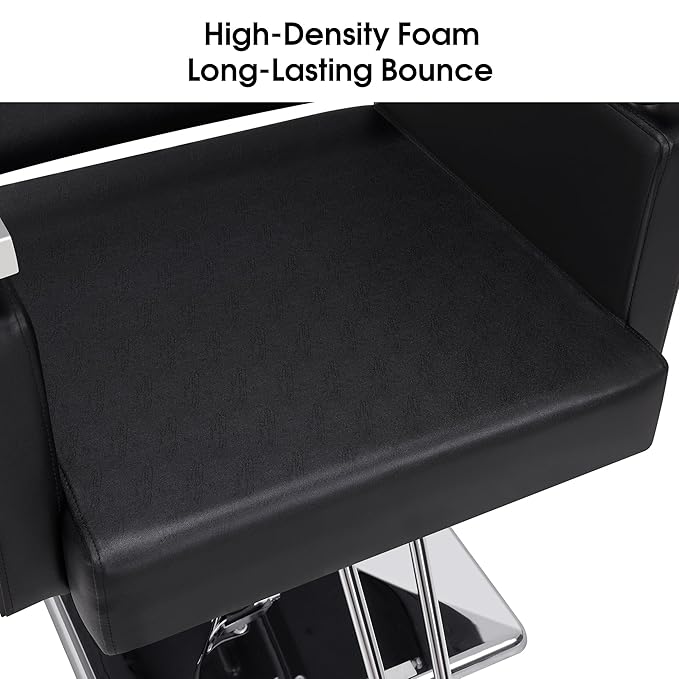 BarberPub Classic Hydraulic Barber Chair Styling Salon Chair for Hair Stylist Beauty Spa Equipment 8808 (Black)