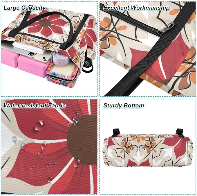 MCHIVER Yoga Bag for Women Men Large Yoga Mat Bag with Adjustable Strap Workout Bags Totes for Pilates Yoga Travel