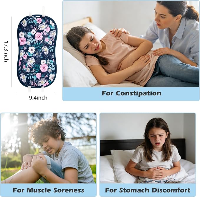 wegreeco Kids Castor Oil Pack Wrap, Reusable Kids Castor Oil Packs for Liver Stomach, Machine Washable Anti Oil Leak 1Pc with Adjustable Strap Rose (Oil Not Included)