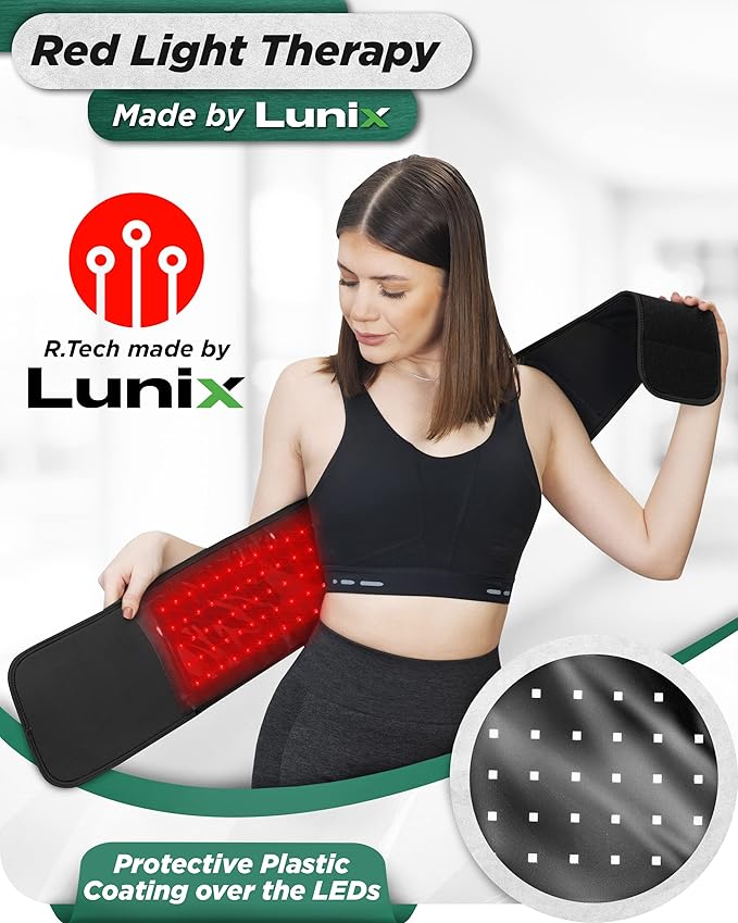 Lunix LX16 Red Light Therapy Belt, Near Infrared Light and Red Light Therapy to Improve Circulation, Relax Muscles, Black