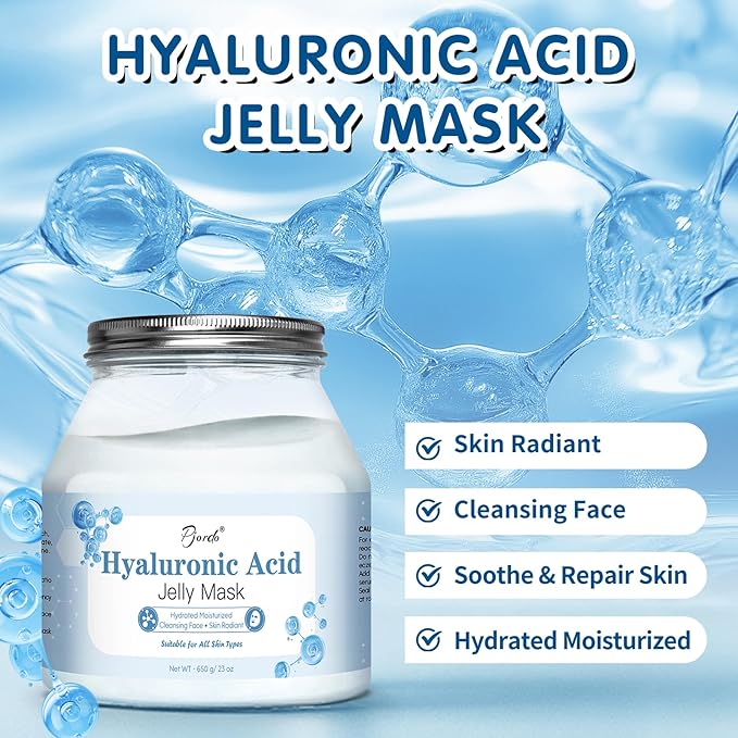 Jelly Masks Set for Facials Professional, Hyaluronic Acid Jelly Mask Powder with Mixing Bowl Set, Peel Off Hydrojelly Mask for Moisturizing & Deep Hydration, Spa Use for All Skin