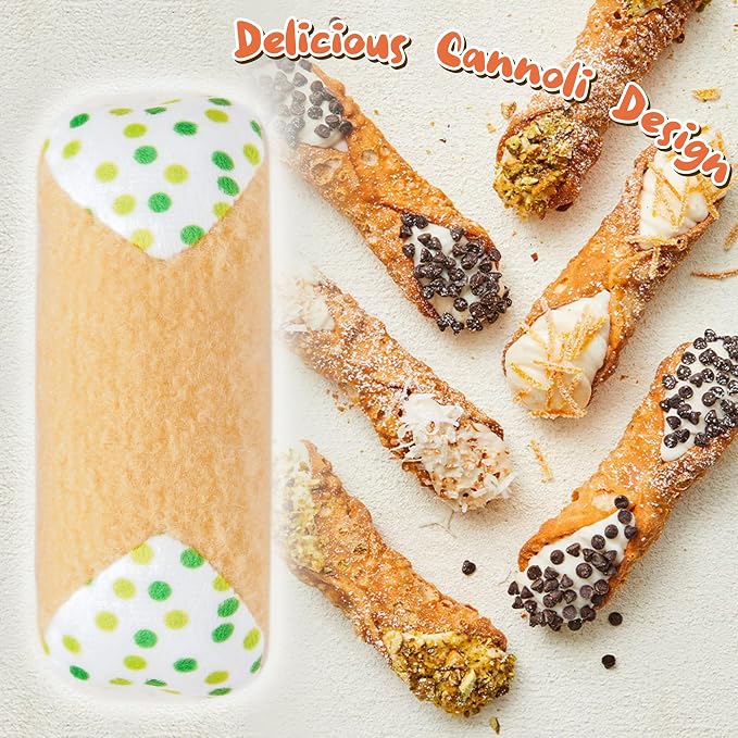 MALLMALL6 Catnip Toys for Cat - 5Pcs Cannoli Crinkle Paper Sound Catmint Toy Gift for Indoor Kitten, Teething Chew Kick Interactive Kitty Supplies, Soft Italian Dessert Pet Present for Kitten Lover