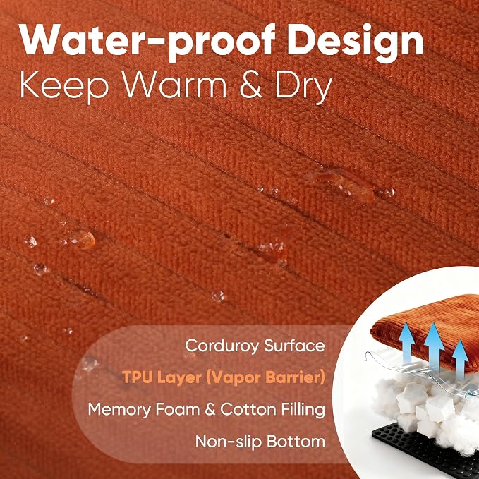 FUKUMARU Dog Couch Bed, Corduroy Cozy Cat Bed, Waterproof, Washable Cover | 28in Orthopedic Dog Beds Sofa for Small Dogs and Large Cats, Cute Warm Cotton Pet Sofa