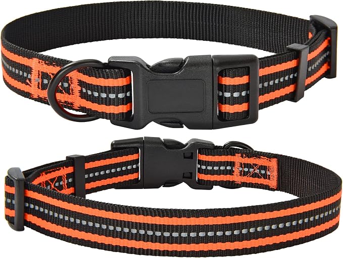 Mile High Life Reflective Dog Collar, Adjustable Lightweight Quick Release