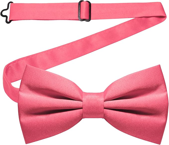 JEMYGINS Solid Color Pre-tied Bow Tie Adjustable Bowtie for Men
