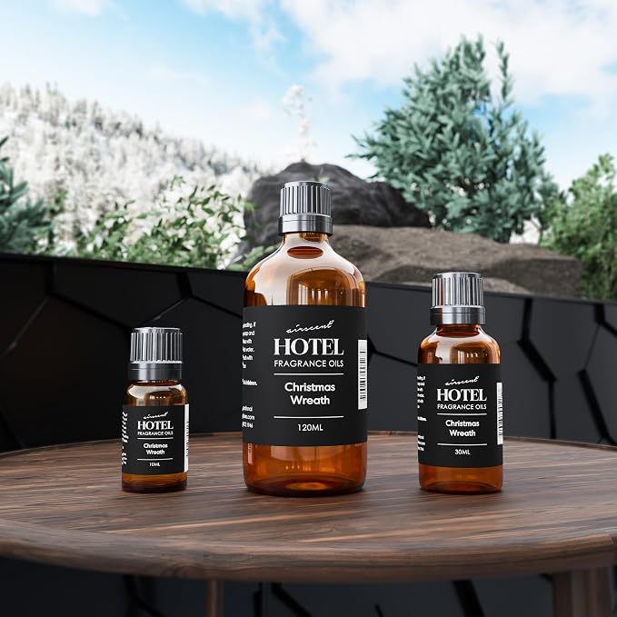 AirScent Christmas Wreath Holiday Diffuser Oil - Premium Holiday Fragrance Oil for Ultrasonic and Waterless Diffusers and Crafting - 30ml, 1 fl oz Glass Dropper Bottle - Balsam Fir Essential Oil