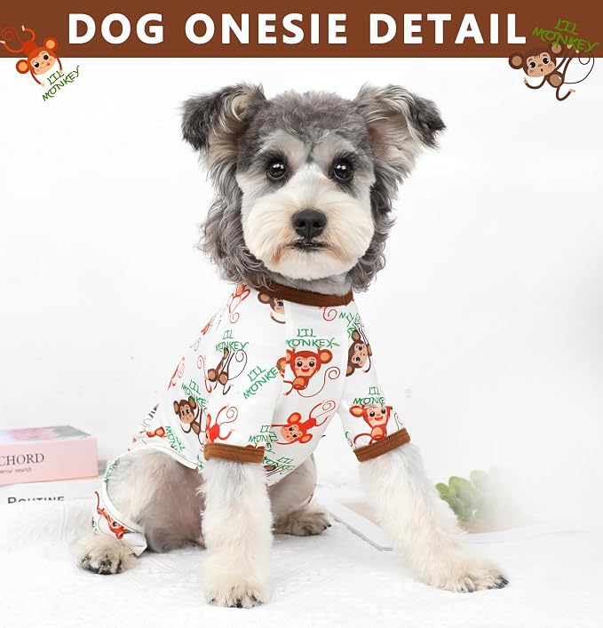 Dog Pajamas Spring Summer Dog Clothes for Small Medium Dogs Girl Boy Cute Soft Puppy Pjs Clothes Doggie Onesies Cat Pet Jammies Outfit (Brown,XL)