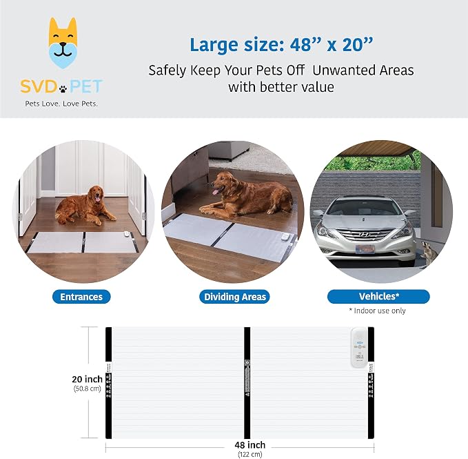 SVD.PET 2-Pack Scat Mat for Cats, Dog Shock Pet Training Mat, 48" X 20"