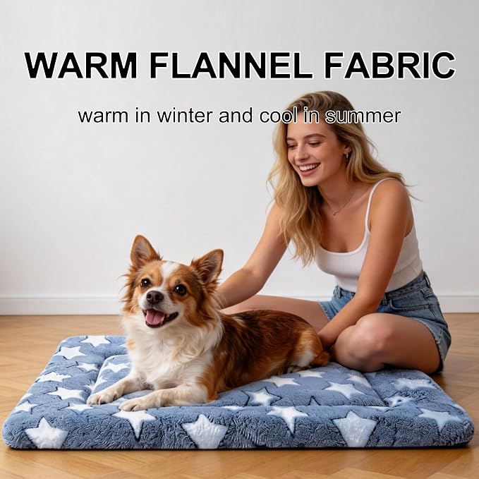 Dog Bed Mat, Reversible Crate Pads for Small/Medium/Large Dogs & Cats Sleeping, Portable & Soft, Dog Beds Crate Pad M(30"*20"*1.5")