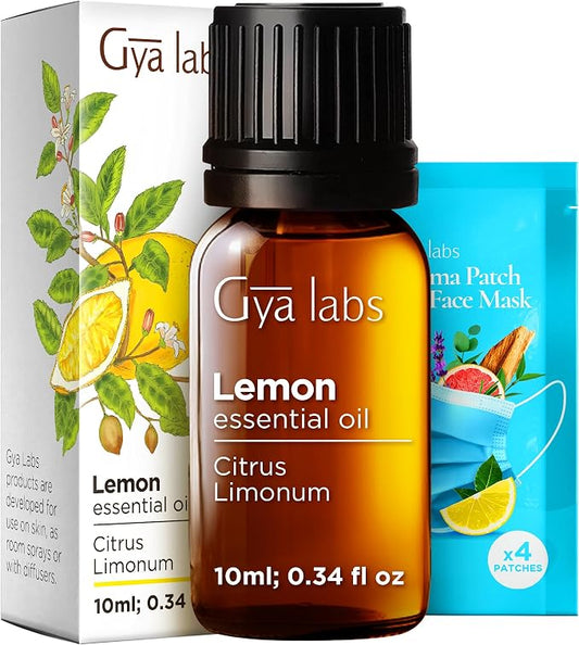 100% Pure Lemon Essential Oil - 0.34 Fl Oz - Lemon Oil for Hair, Skin, Diffuser, Aromatherapy & DIY Candle Making Scent