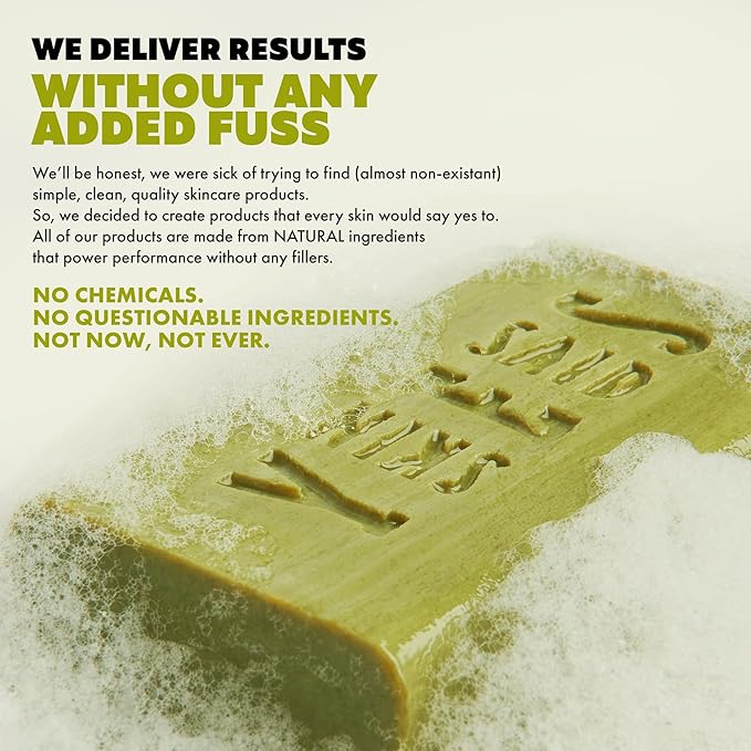 Skin Said Yes Pure Olive Oil Soap Bar 4 Pack | Made in Greece | 7.2 Oz. per Bar - Natural Soap for Hydrating & Nourishing - For All Skin Types - Great for Daily Cleansing & Care