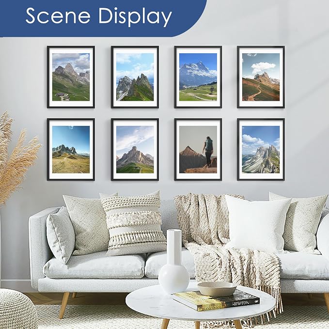 18x24 Poster Frame Set of 6, Wall Mounting Display, Black | Display 16x20 with Mat or 18x24 Without Mat, Horizontal or Vertical, Poster Frame Set for Wedding & Room & Home Decor