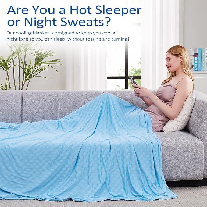 Cooling Blanket, Summer Cooling Blankets for Hot Sleepers, Arc-Chill Q-Max>0.5 Cool Fiber, Oeko-TEX 100% Certified, Soft, Breathable, Double-Side Bed Throw,Keep Cool for Adults Kids 90"x108"