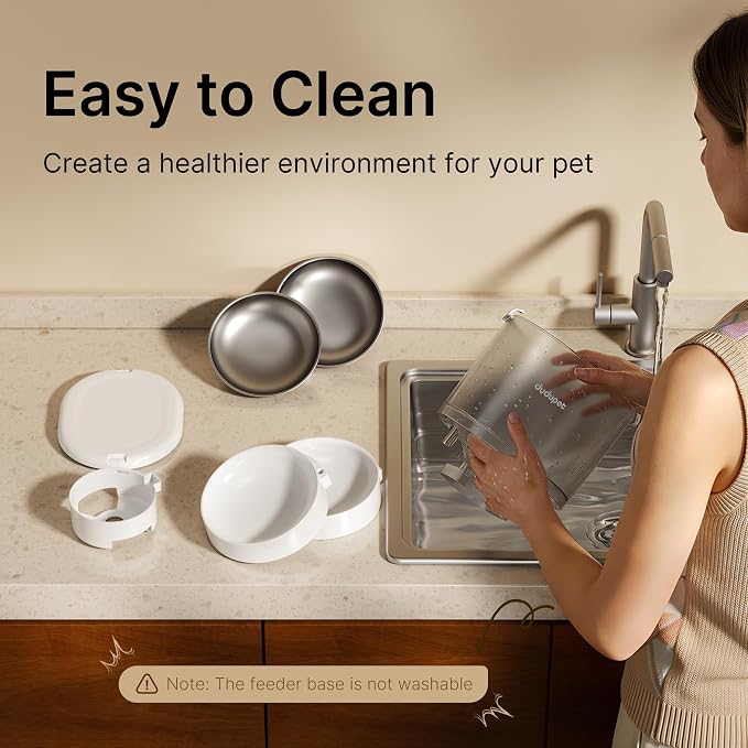 Automatic Cat Feeder for 2 Cats, Dual Cat Feeder with 5G WiFi APP | Cat Food Dispenser App Control, Timed Precise Feeding, Portion Control, 5L Auto Pet Feeder, Double Stainless, Voice Recorder