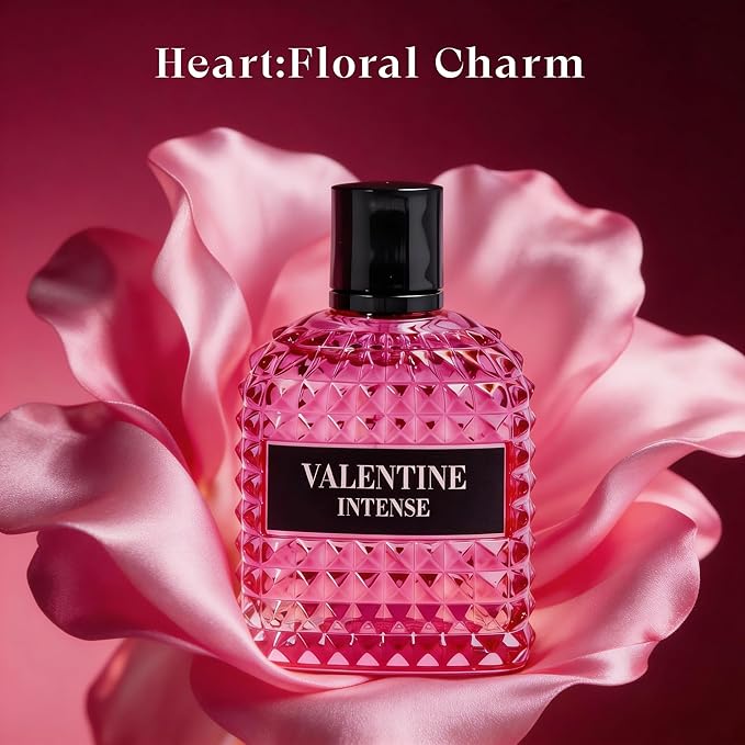 A CENTER Valentine Intense Women's EDP perfume| 3.4 Fl Oz Floral Gourmand Cologne | Rose Vanilla Woody Scent Gift for Her Long Lasting Cologne for Daily Use