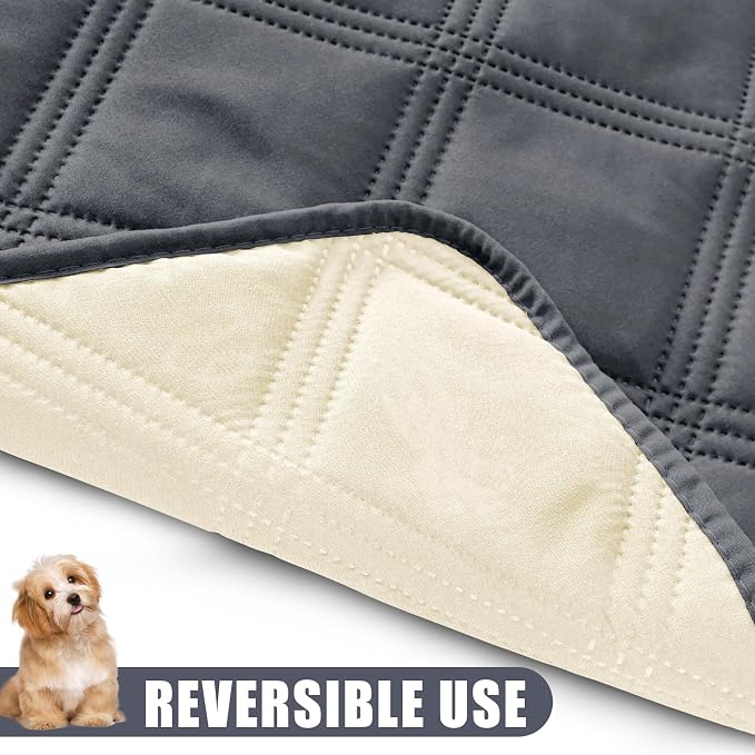 Smiry Waterproof Dog Bed Cover, Reversible Pet Blanket for Sofa Couch | Soft Washable Dog Blanket, Leakproof Couch Cover for Dogs Cats & Furniture Protection, 40x80, Dark Grey/Beige