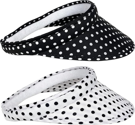2 Pack Sun Visor Hats Women Men Clip On Wide Brim Visors Hat Outdoor Sports Golf Beach Travel Tennis Caps