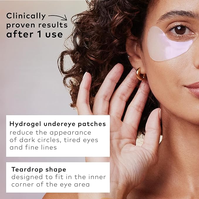 The Good Patch De-Puff Cooling Hydrogel Under Eye Patches for Puffy Eyes and Under Eye Bags, Made with Caffeine, Aloe Vera, Gotu Kola, Clinically Proven (6 Total Patch Sets)