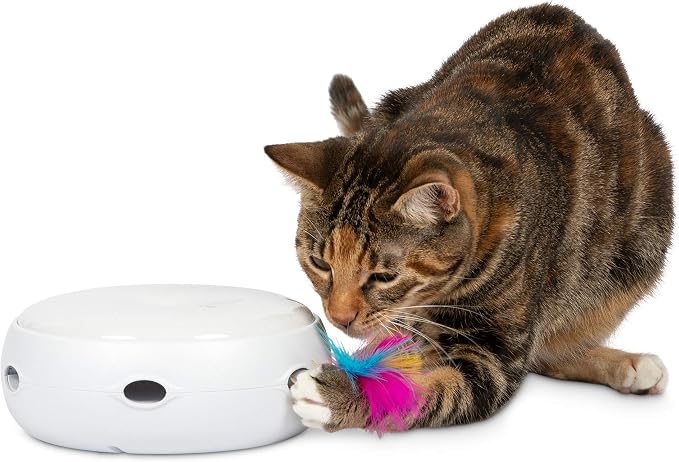 PetFusion Ambush Interactive Electronic Cat Toy Rotating Feather Teaser