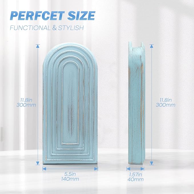 EOSAHR Wall Vase: Wall Planter for Fake Flowers for Living Room Decor, Blue | 2Pcs, Pine Wood, Wood Vase for Wall Decor, Wall Art for Kitchen, Ideal for Apartment, Boho Bathroom Set for Home Decor
