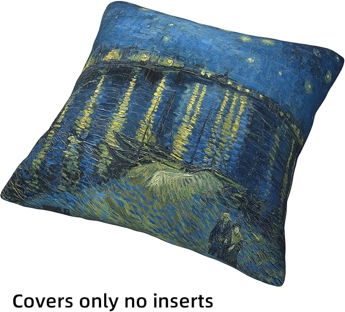 Abstract Pillow Covers Set of 4 Vincent Van Gogh Cushion Covers Decorative Pillow Cases 18x18 inches