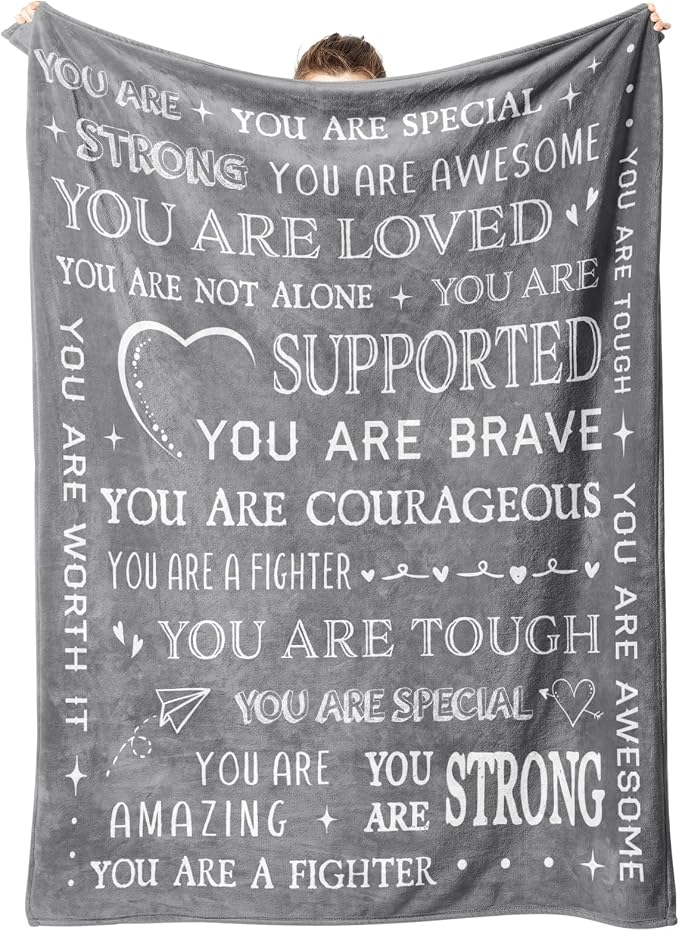 Gifts for Women or Men- Get Well Soon Blanket, Sympathy Gifts | Thinking of You Present, Inspirational Gift for Dad Grandpa Son Brother Friend Coworker, 60'' x 50''