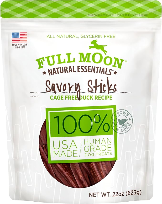 Full Moon® Essential Duck Savory Sticks Dog Treats 22 oz | Human Grade, No corn, No wheat, No soy, Glycerin Free, Made in the USA
