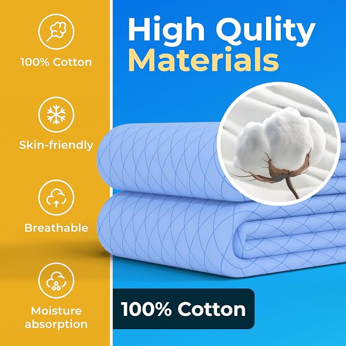 Washable Underpads - Large Bed Pads for use as Incontinence Bed Pads, Reusable Pet Pads, Great for Dogs, Cats, Bunny, Seniors Bed Pad (Pack of 4 - 34x36)