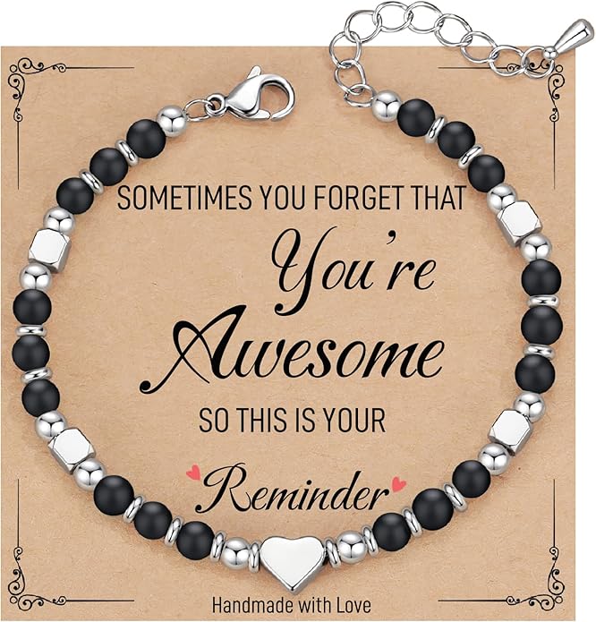 TONY & SANDY Tiny Beaded Bracelets for Women, Sometimes You Forget You're Awesome Gift, Unique Gifts for Women, Mom, Daughter, Wife, Coworker, Best Friend, Bestie, Granddaughter