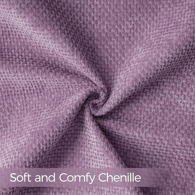 a moment Purple Chenille Throw Pillow Covers 22x22 Inch Pack of 2 Modern Decorative Throw Pillow Covers Farmhouse Cross Covers Home Decor for Sofa Bedroom Living Room