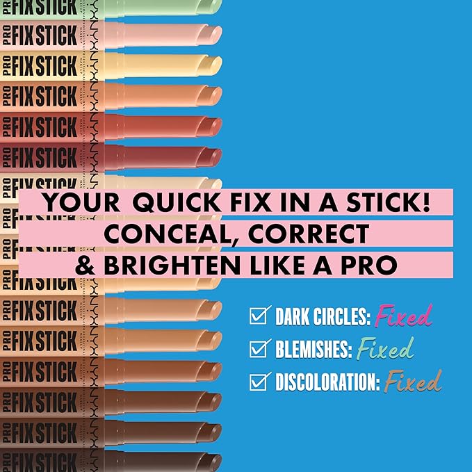 NYX PROFESSIONAL MAKEUP Pro Fix Stick Correcting Concealer, Buildable Medium Coverage Concealer Stick - Yellow