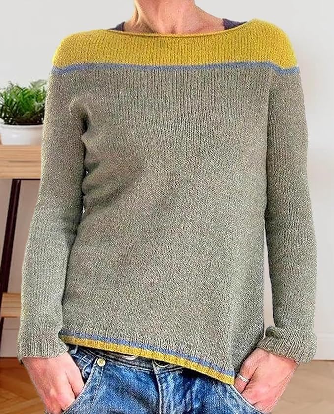 Zhyaj Fair Isle Sweater for Womens Winter Long Sleeve Vintage Knitted Sweater Casual Fall Crew Neck Pullover Sweaters