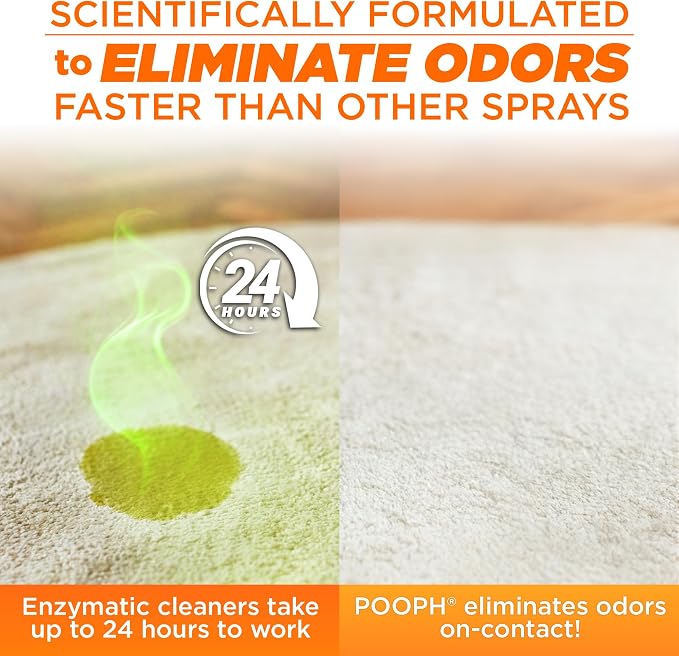 POOPH Kitty Odor Eliminator Spray for Cats, 32 oz - Pack of 2 | Helps eliminate cat odors on furniture, bedding, litter areas, and more. Fragrance-free 32 oz - Pack of 2 spray