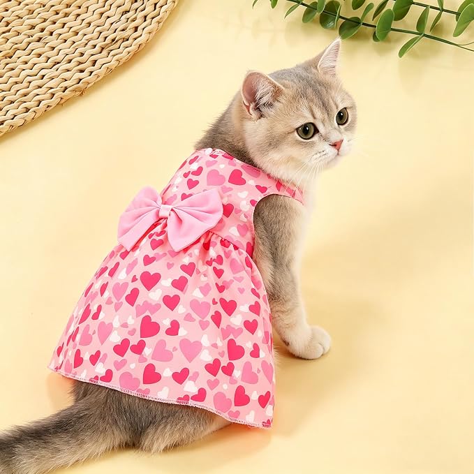 4 Pcs Dog Dress Cute Cat Dress Puppy Skirt Summer Dog Clothes Pet Clothes Girl for Puppy Small Cats