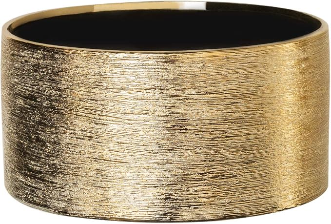 Royal Imports Flower Glass Ceramic Vase Decorative Centerpiece for Home or Wedding - Etched Cylinder Shape, 8"x4", Gold
