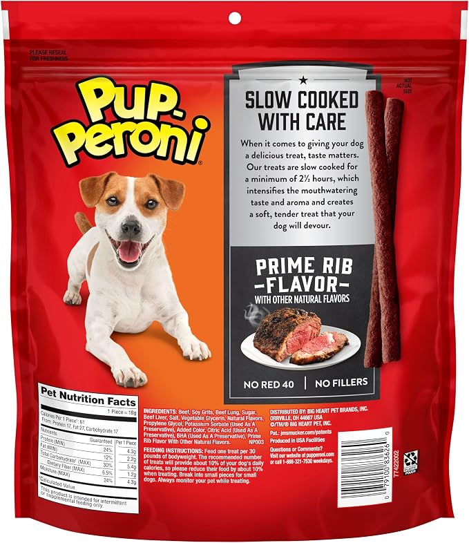 Pup-Peroni Prime Rib Flavor Dog Treats, 22.5 Oz. Bag