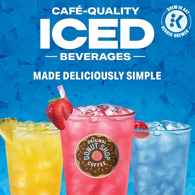 The Original Donut Shop Iced Refreshers, Strawberry Açaí Flavor, Keurig Single Serve K-Cup Pods, 20 Count