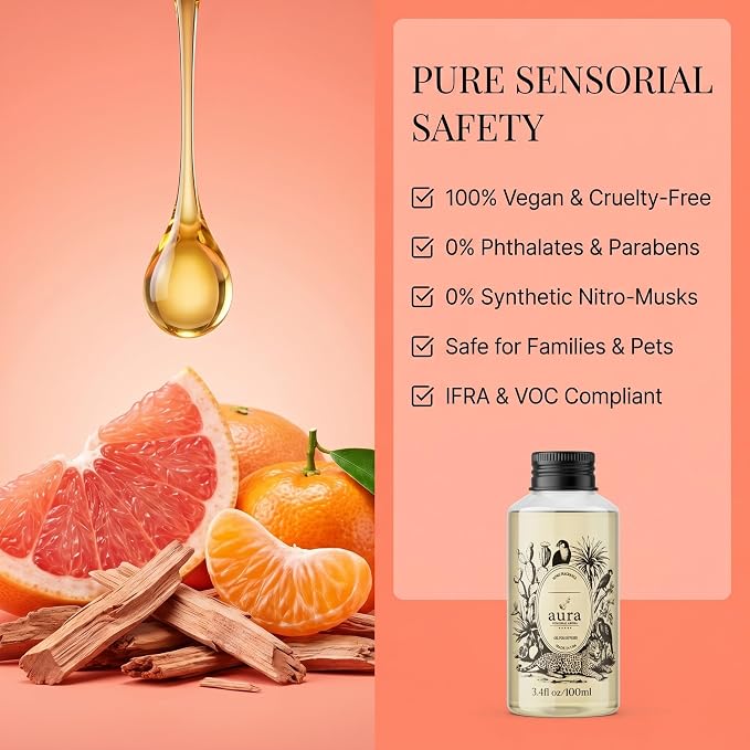 A U R A - Marseille Fragrance Oil for Waterless Scent Diffuser - Inspired by Loevve-Solo | (3.4 fl oz, 100 ml) Pure Essential Oil Blends for Aromatherapy Diffuser & Hotel Collection Oil Diffuser