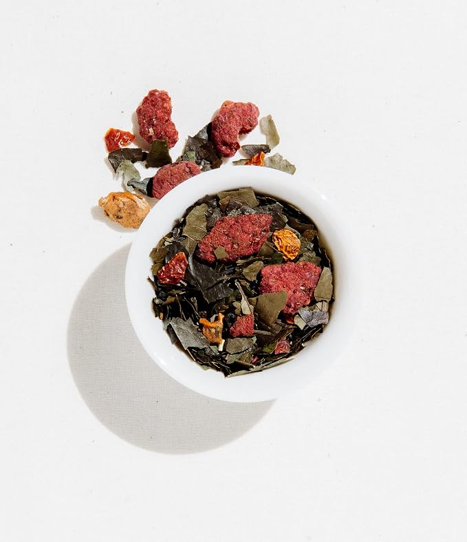 Art of Tea Happy Tea 50 Count Organic Green Tea Bags with Guayusa, Jasmine & Hibiscus, Fruity Energizing Tea Sachets for Energy Boost, Focus & Daily Wellness