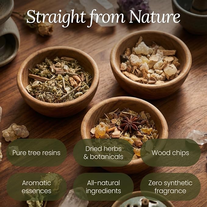 Purify Your Space Blend, Forest Scent, Menthol, Lemongrass, White Sage and Rosemary.- Natural Resin, Essences & Herbs Mix, 1.19 Ounces.