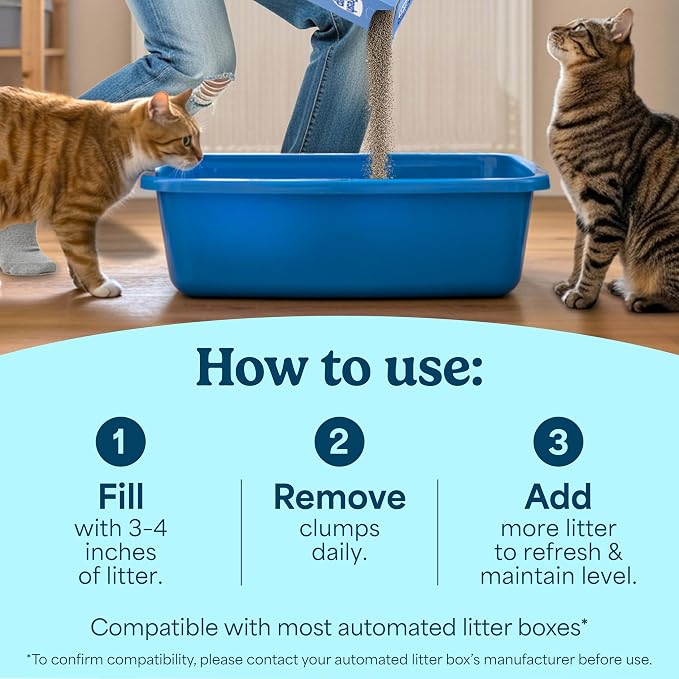 Fresh Step Advanced Simply Unscented Multi Cat Clumping Litter, 18.5lb, 2Pk | Formulated with No Added Dyes or Fragrances, Ammonia Block Technology, Low Dust, Compatible with Most Automatic Litter Boxes