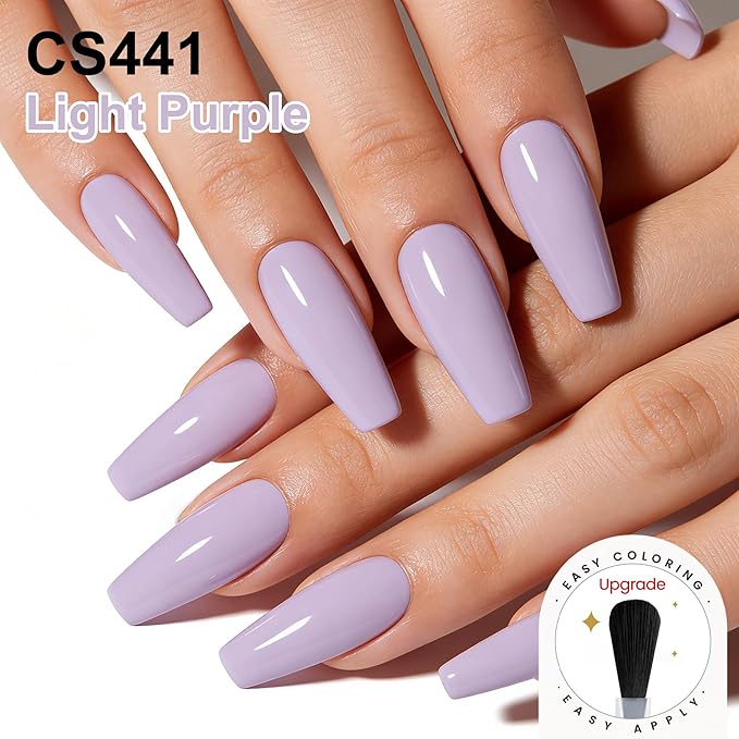 YTD Likomey Gel Nail Polish,15ml Light Purple Soak Off UV Nails Gel,Salon Home DIY Nail Art Manicure and Pedicure Gel Varnish,CS441