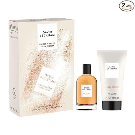David Beckham Amber Breeze Giftset, 3.3 fl oz Amber Breeze EDP + 5 fl oz Shower Gel, Notes of Bargamot, Lavender, and Wood, Men's Fragrance, Long Lasting, Everyday Fragrance
