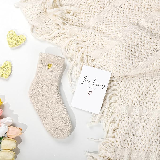 Get Well Soon Gifts for Women, Sympathy Gift Baskets, Thinking of You Care Package, Sending Hugs Box, After Surgery Feel Better Gifts with Snuggly Knitted Tassel Blanket (Ivory)