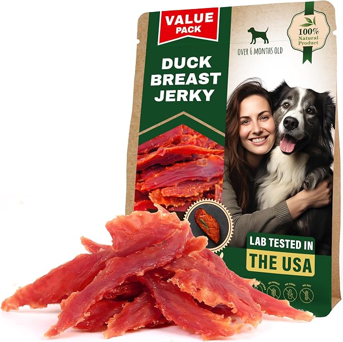 Beloved Pets Dog Treats Duck Jerky Breast - Human Grade Meat Sticks - Natural Pet Dried Snacks Rawhide - Free - Long Lasting Chews for Large & Small Dogs (24 oz (Pack of 1), Duck Jerky Breast)