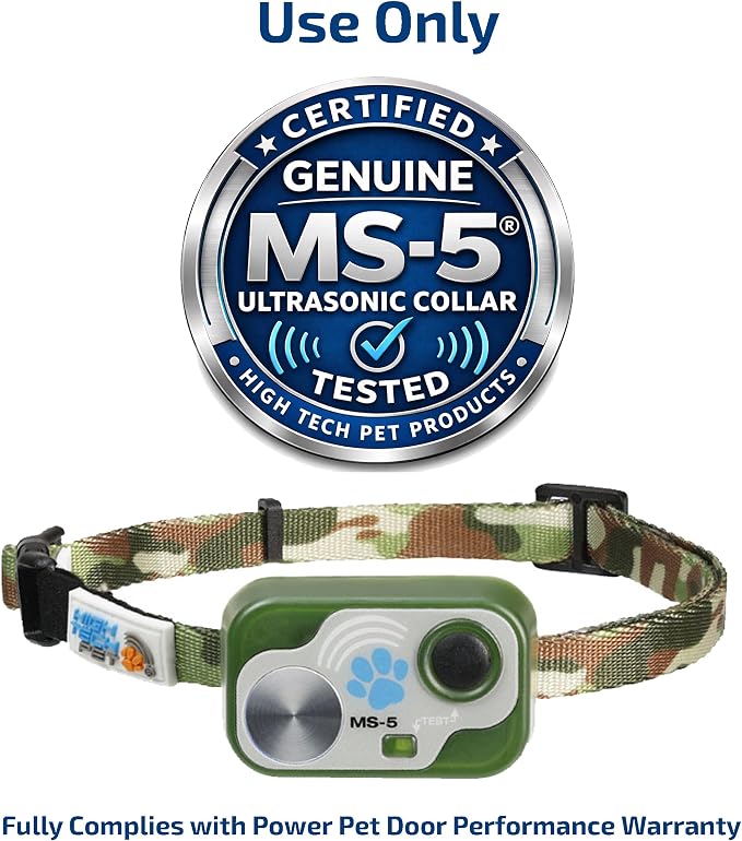Genuine MS-5® Cat Series Automatic Pet Door Collar. Tested & Certified by High Tech Pet. Proven Reliable. Complies with Power Pet Door Performance Warranty, Waterproof (CAMO, CAT)